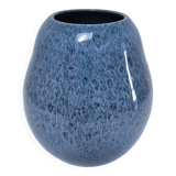 Blue design glazed ceramic vase Holland 90s