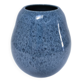 Vase céramique émaillée bleu design Hollande années 90