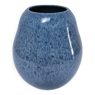 Blue design glazed ceramic vase Holland 90s
