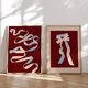 Pair of giclee prints, abstract burgundy set of two, 50x70cm