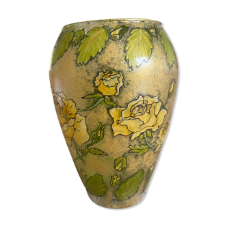 Hand painted Italian glass vases