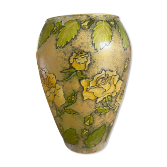 Hand-painted Italian glass vases