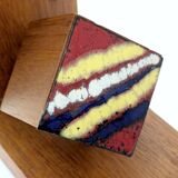 Mid-Century pair of wooden and enamel bookends, 1960s