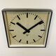 Dark grey square wall clock from pragotron, 1960s