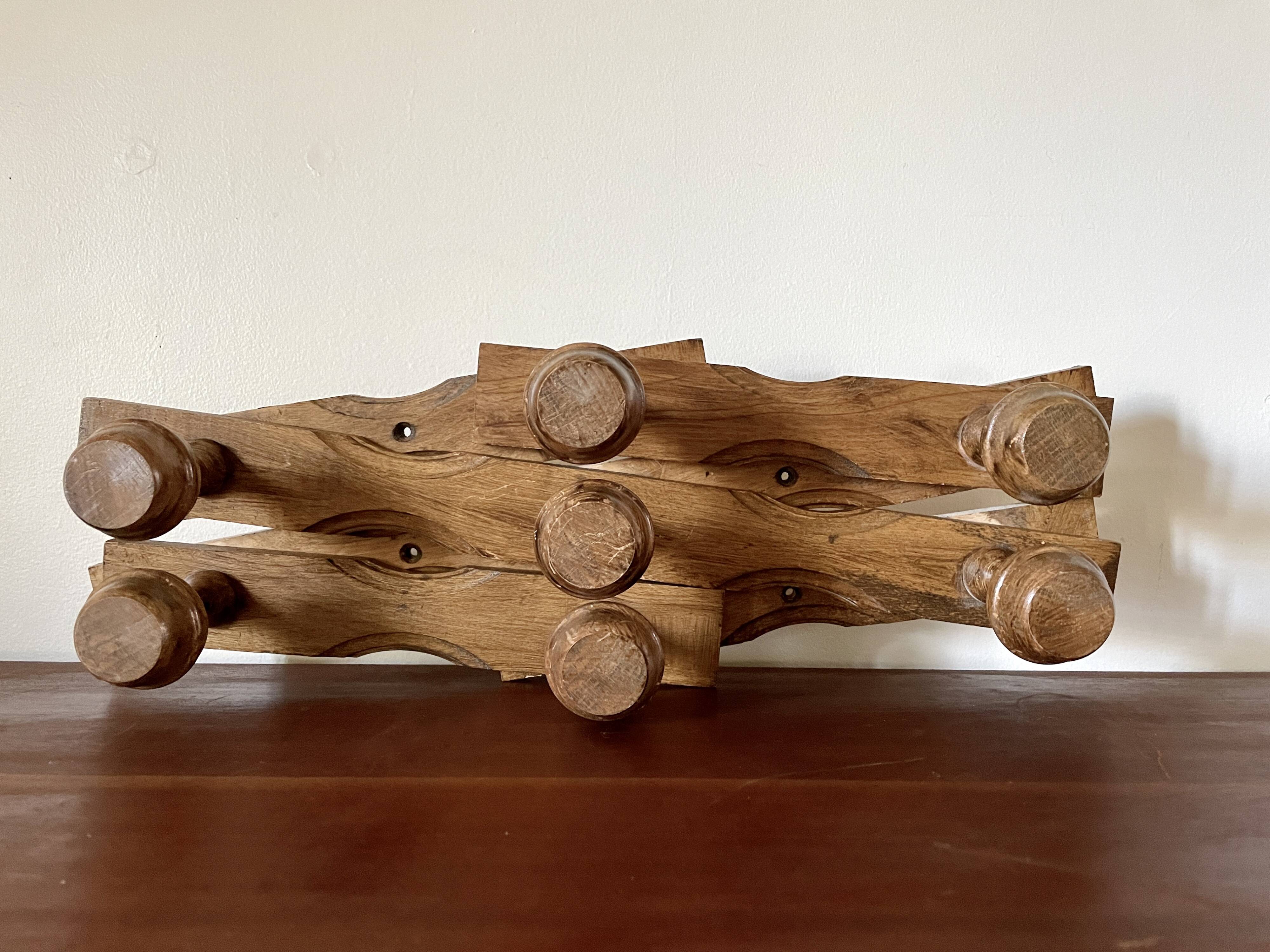 Accordion coat rack wood 1970