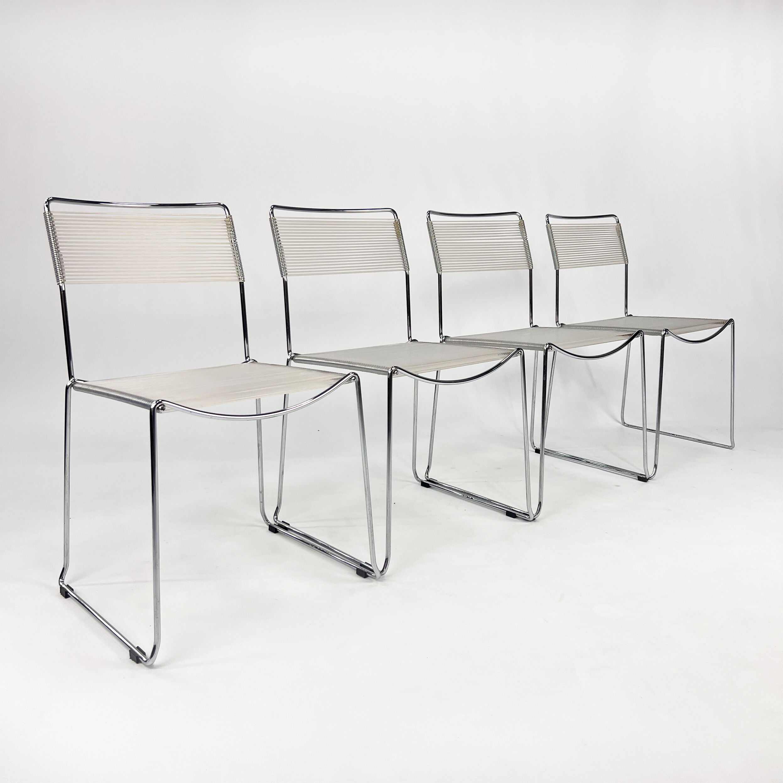 Set of 4 italian spaghetti dining chairs, 1970s