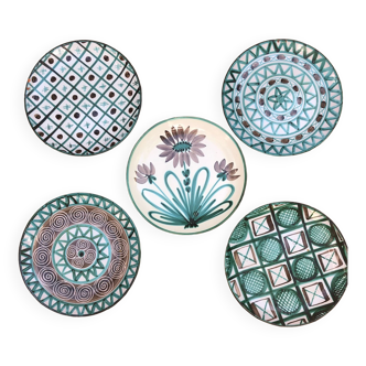 5 assiettes Vallauris Robert Picault