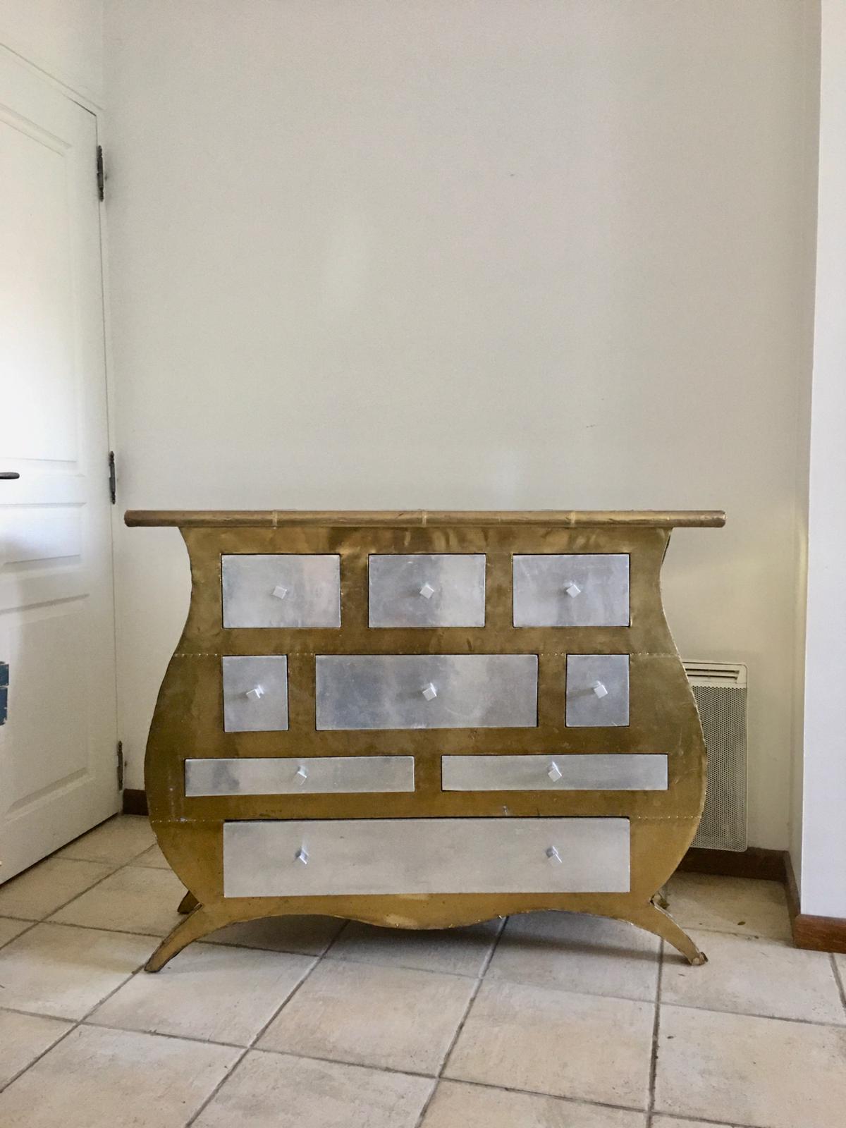 Chest of drawers 20 th brass and metal