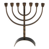 Brass 7-branch candelabra Menorah, 1960s