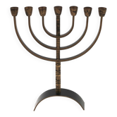 Brass 7-branch candelabra Menorah, 1960s