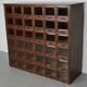 Antique German Oak Haberdashery Shop Cabinet, 1920/30s