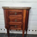 curved mahogany chest of drawers with marble top