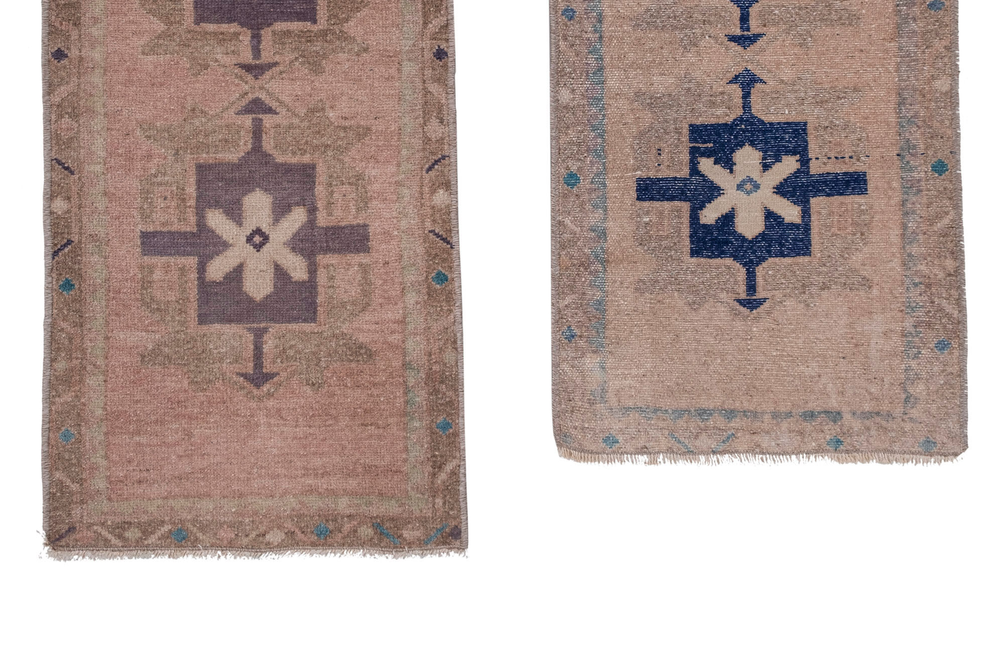Small Distressed Turkish Rugs, 1970s, Set of 2 46 x 98 - 45 x 87 cm