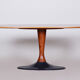 Czech Mid-Century Rosewood Oval Table with Cast Iron Base, 1950s