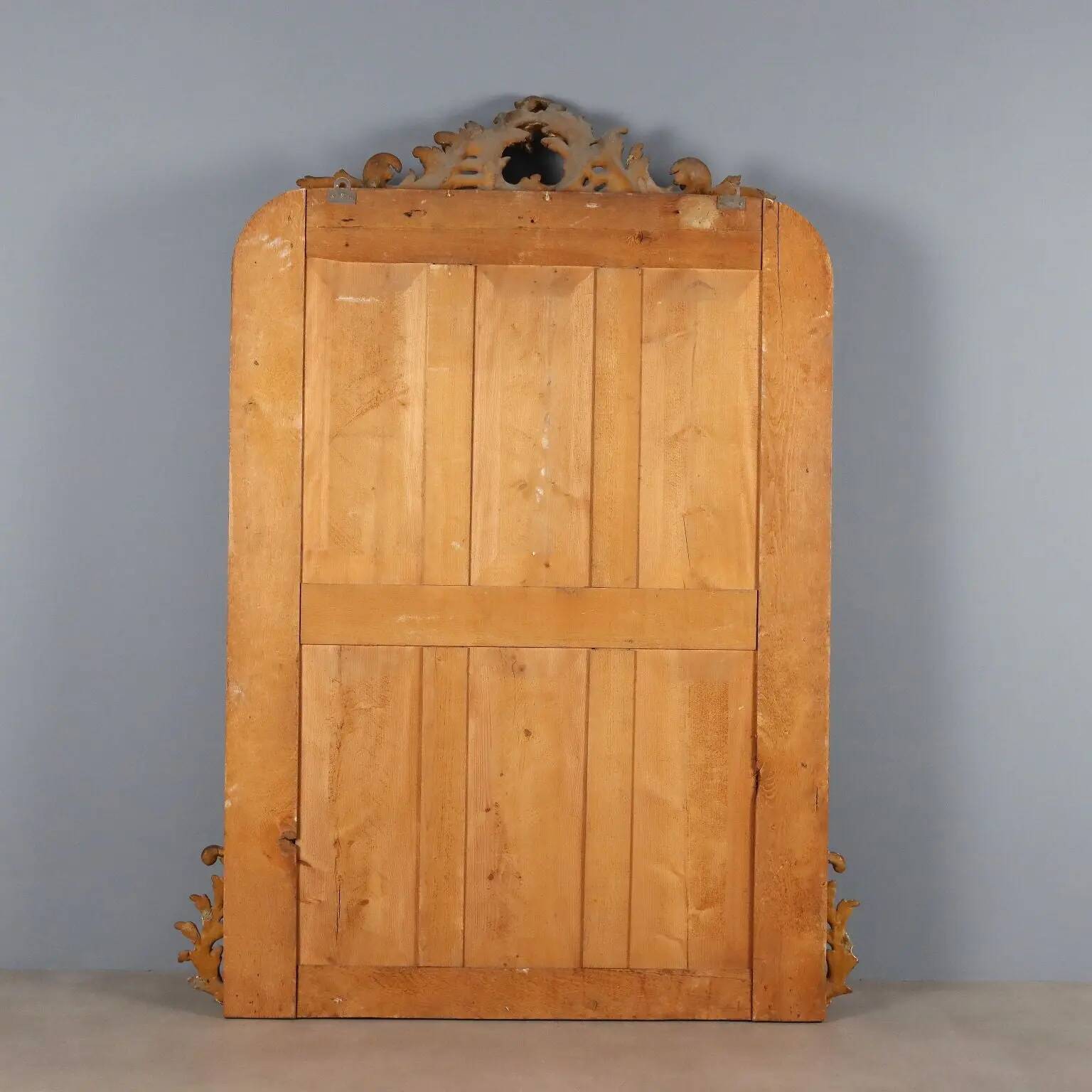 Antique eclectic style mirror in carved and gilded fir, Italy, 19th century.