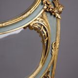 Louis XV style screen with three sheets in molded wood and embroidered fabrics