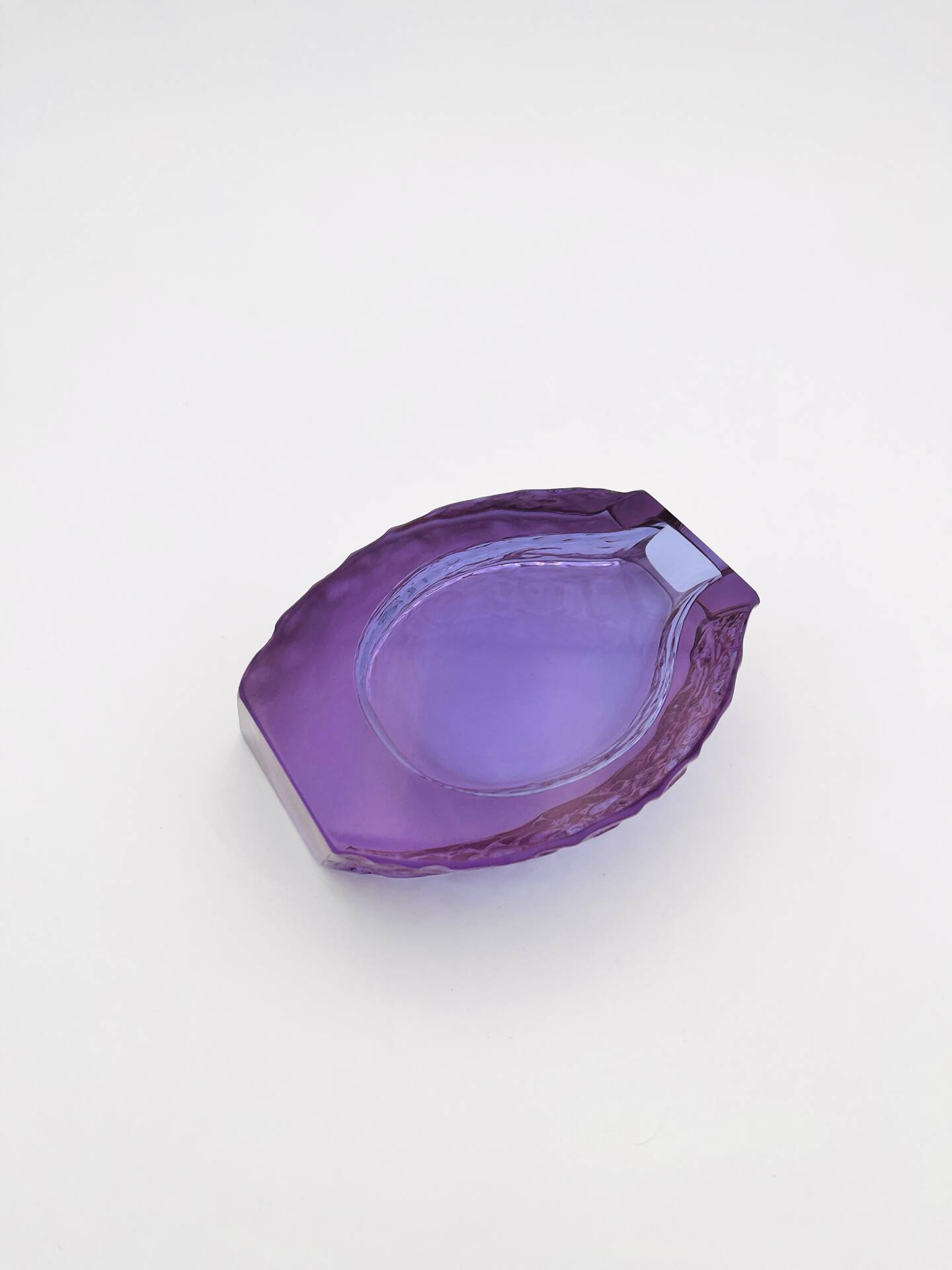 Murano Vase Alexandrite Mandruzzato Neodymium Brutalist Bark 13.5
