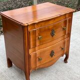 Commode de style mix Louis XV Louis Philippe noyer massif queue d'aronde