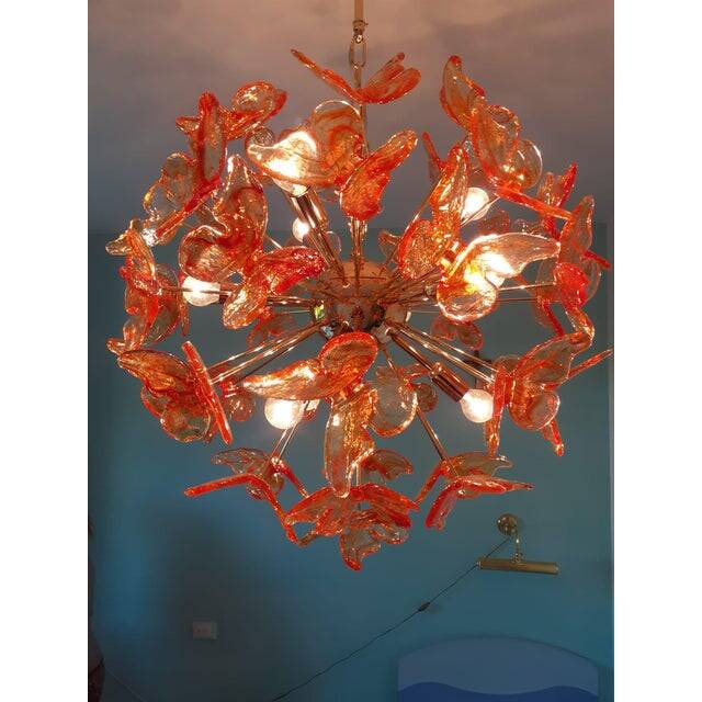 Italian Handmade Butterfly Sputnik Murano Style Glass Chandelier