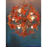 Italian Handmade Butterfly Sputnik Murano Style Glass Chandelier