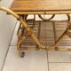 Rolling table in natural wicker of the 1970s