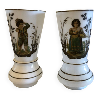 Pair of opaline vases