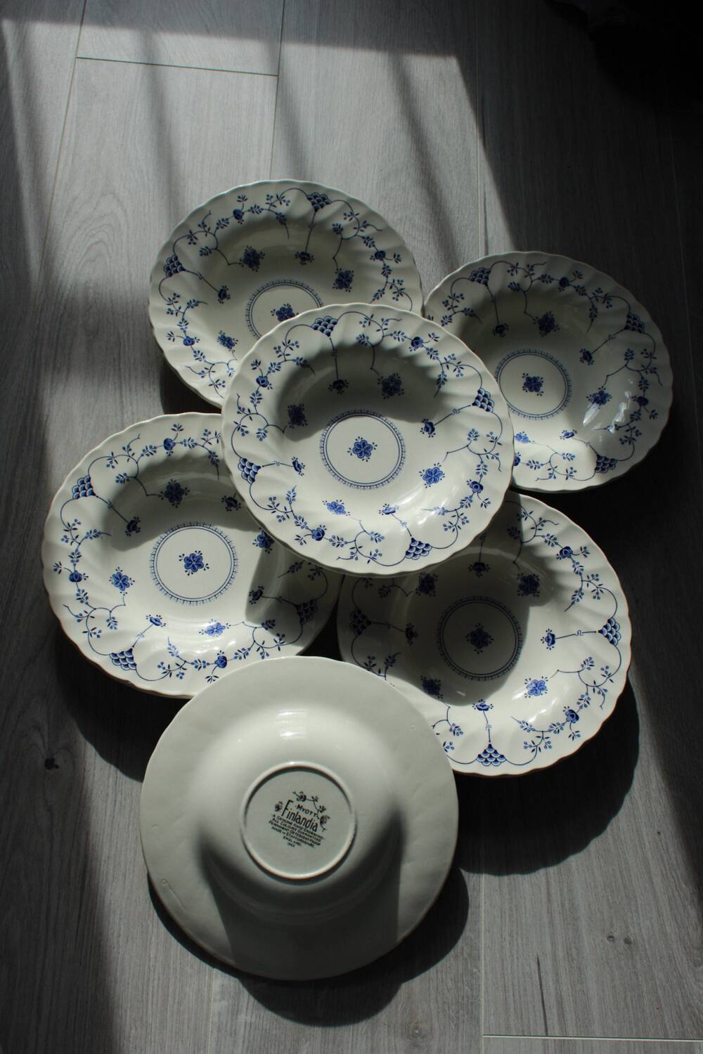 Set of 6 Myott Finlandia deep plates – English porcelain