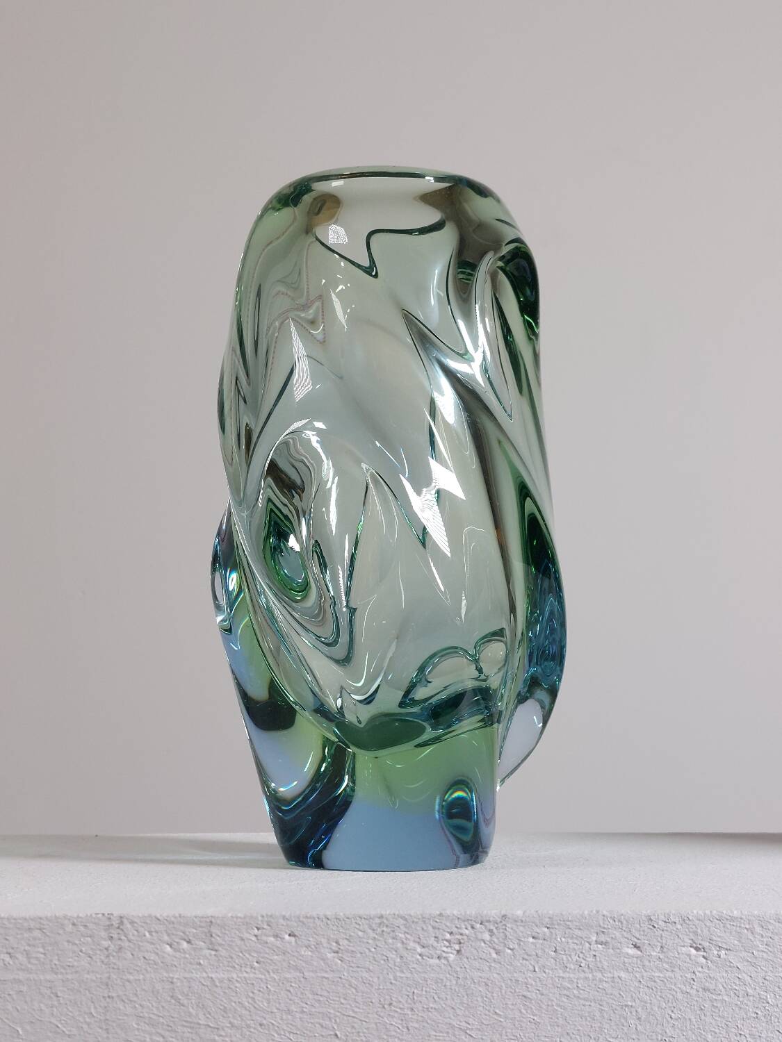 Organic glass vase by Jan Beránek Skrdlovice, mid-20th century.