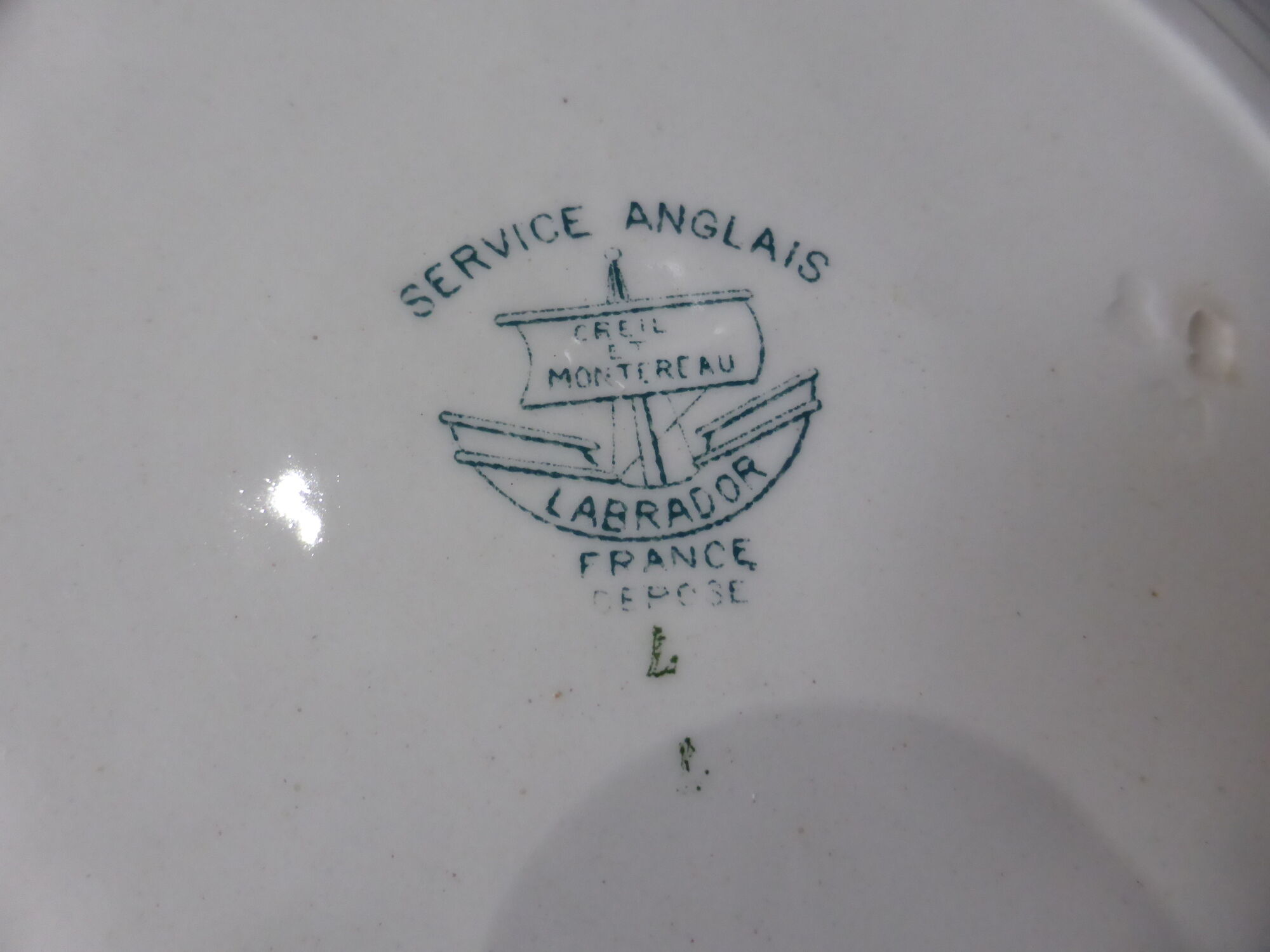 2 assiettes plates Creil Montereau modèle service anglais 211206