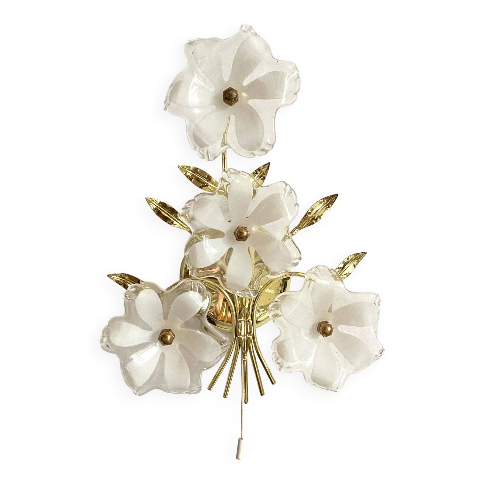 Murano glass flower wall light, Italy 1970