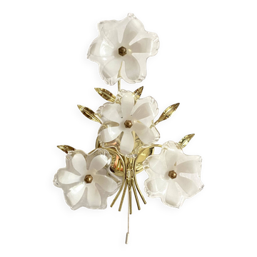 Murano glass flower wall light, Italy 1970