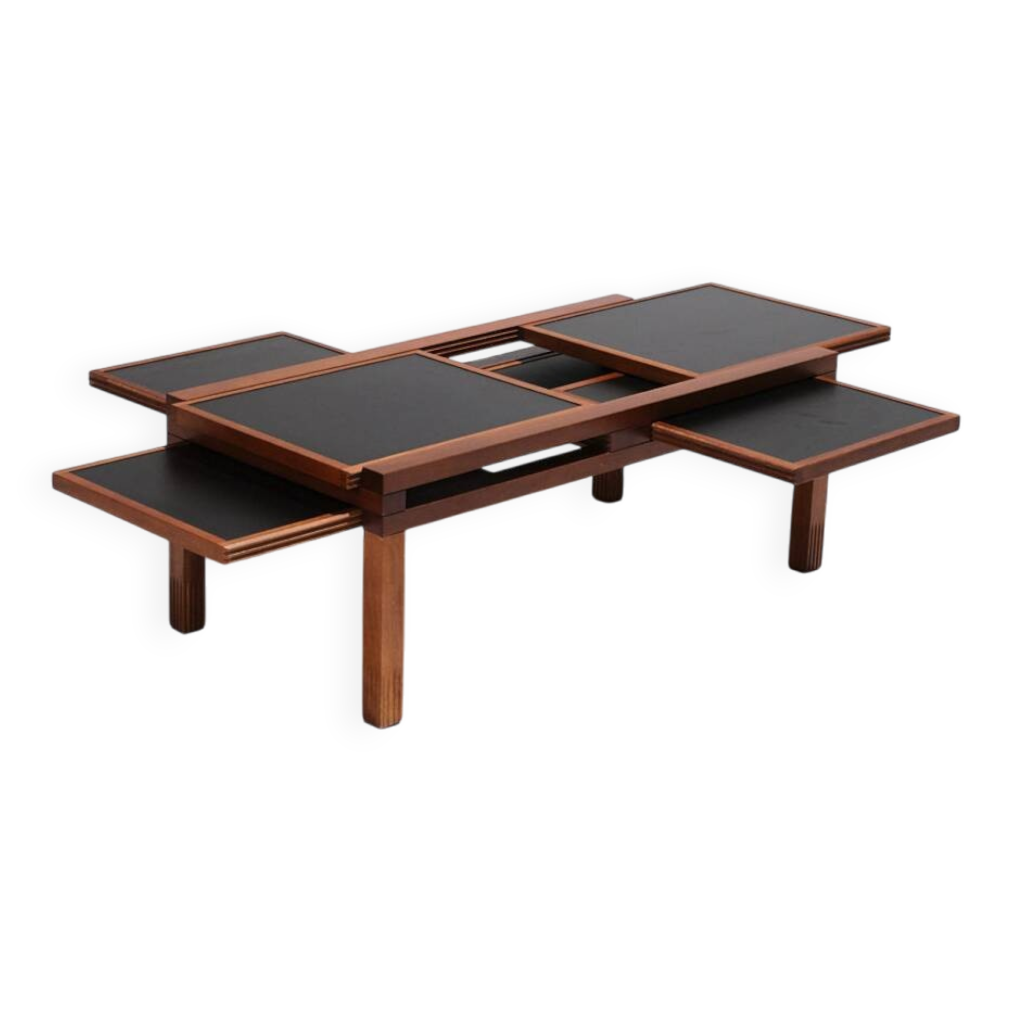 Table basse en bois, bernard vuarnesson, 1970s