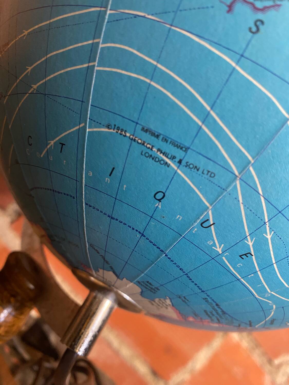World Map Earth Globe Old TARIDE 1985 Model 90RL025 Vintage