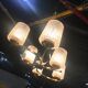 Ceiling chandelier vintage glass and brass