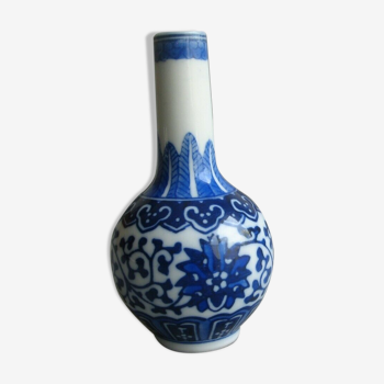 Vase soliflore en porcelaine de Chine Jingdezhen bleu
