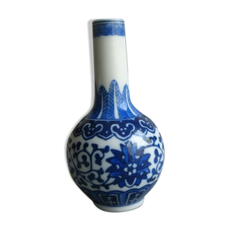 Vase soliflore en porcelaine de Chine Jingdezhen bleu