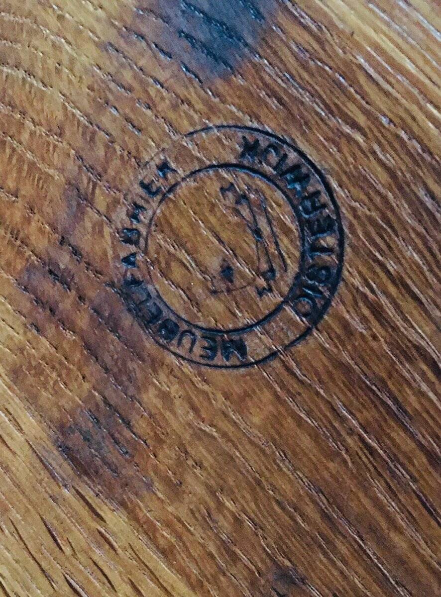 Brutalist Oak Round Coffee Table from Meubelfabriek Oisterwijk, Netherlands, 1960s