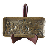 Max Le Verrier – Large bronze platter signed – Lion hunt – 28