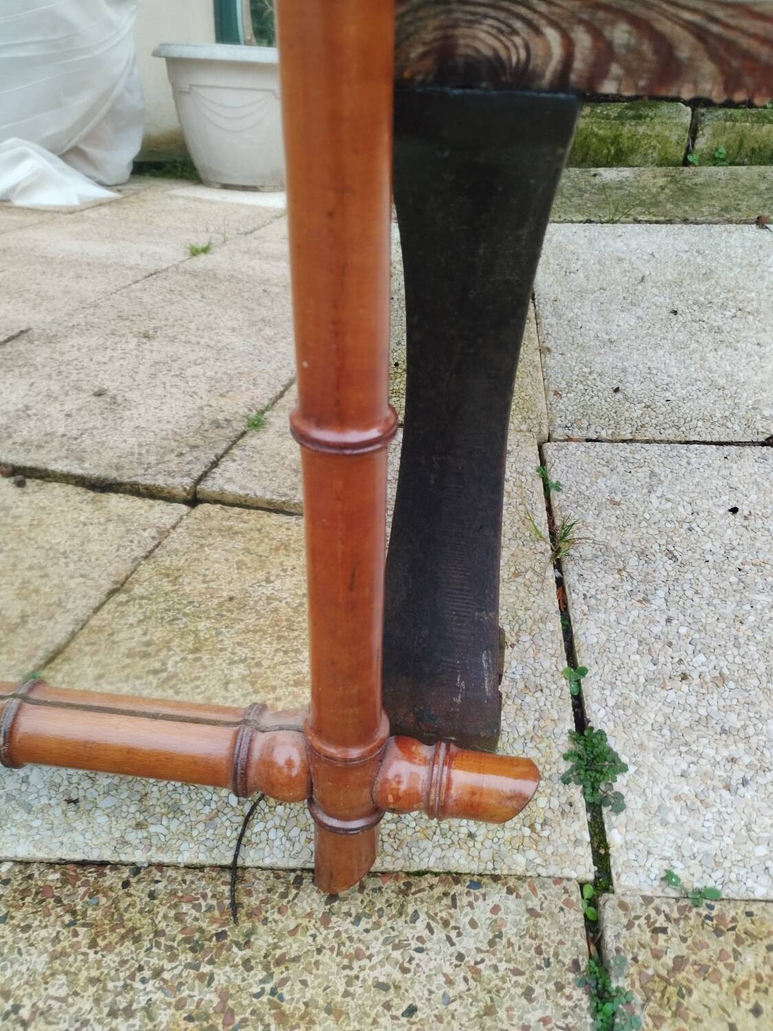 Vintage bamboo antique mirror