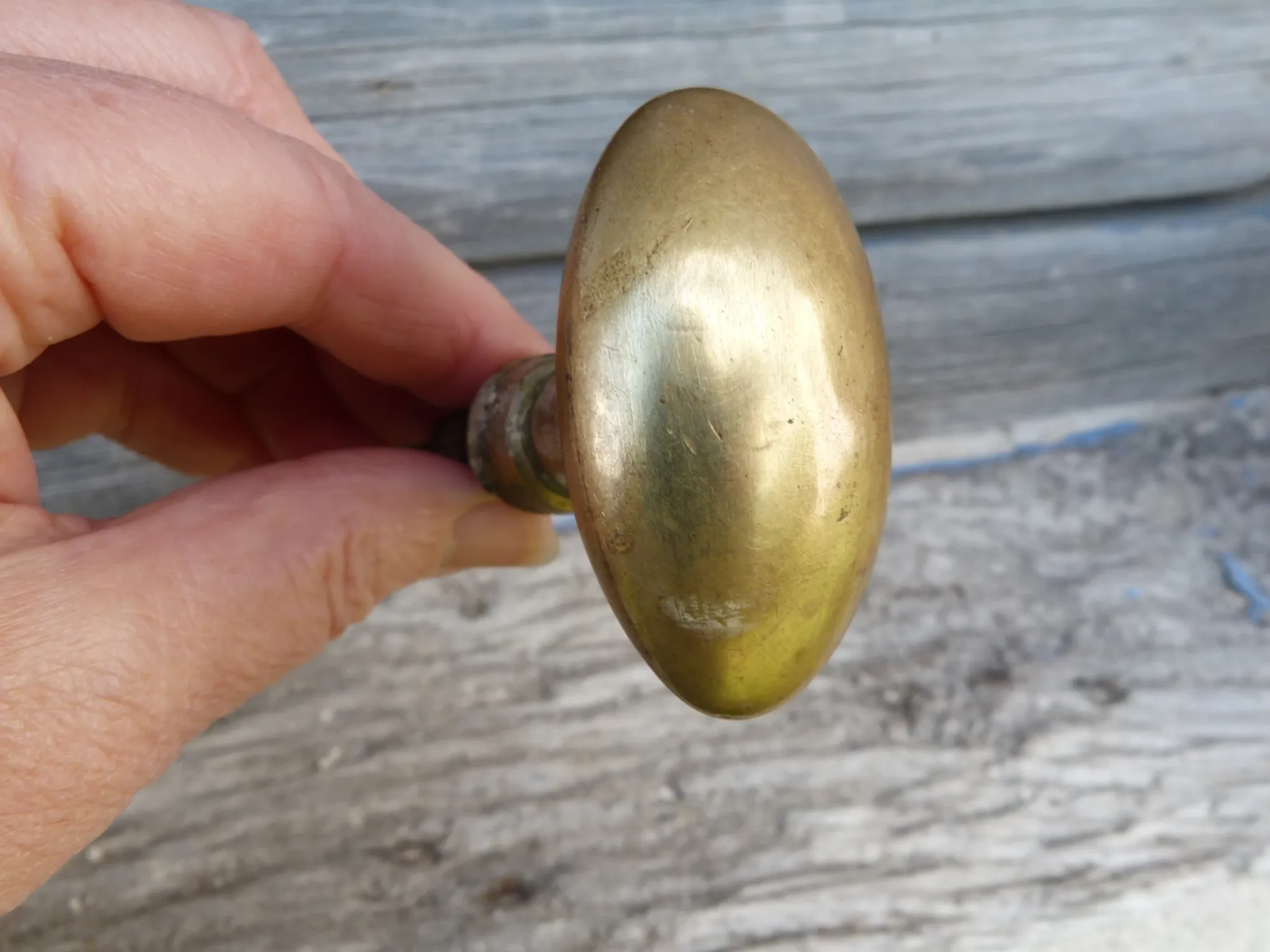 Antique gilded brass door handle