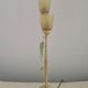 Vintage Italian Double Light Table Lamp Green Leaves Glass Shades