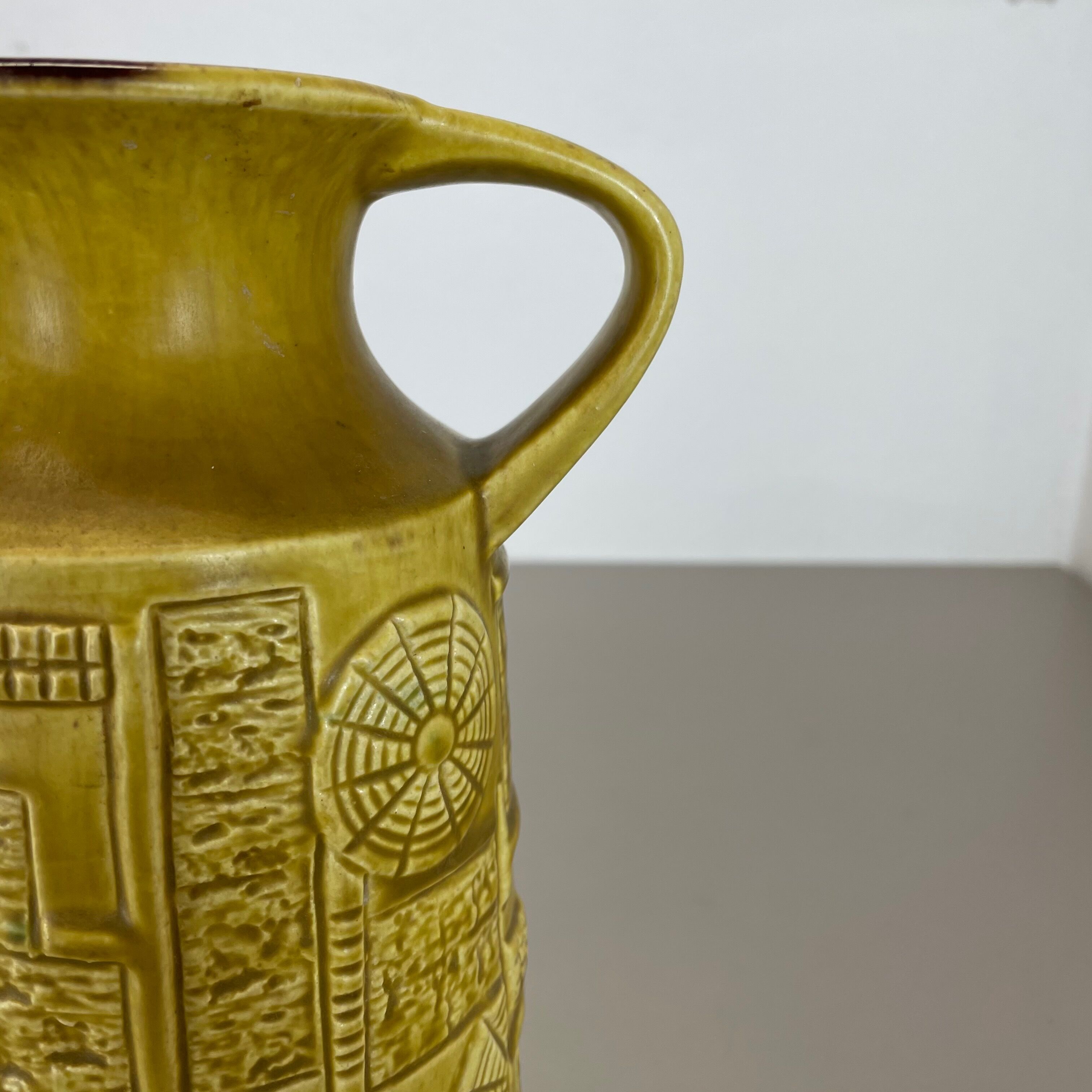 Set of 2 Multi-Color Fat Lava Op Art Pottery Vase by Bay Ceramics Germany, 1970s