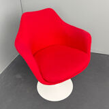 Tulip chair – swivel armchair red, by Eero Saarinen for Knoll International, Italy, 1960s