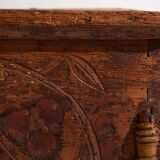 Antique brown trunk with floral patterns (c.1920) #13