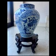 Vase bleu et blanc japonais Edo