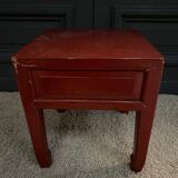 Small Chinese side table in red lacquer 20th century side table 1 drawer