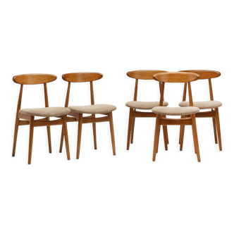 Lot de 5 chaises type 5912 des années 60