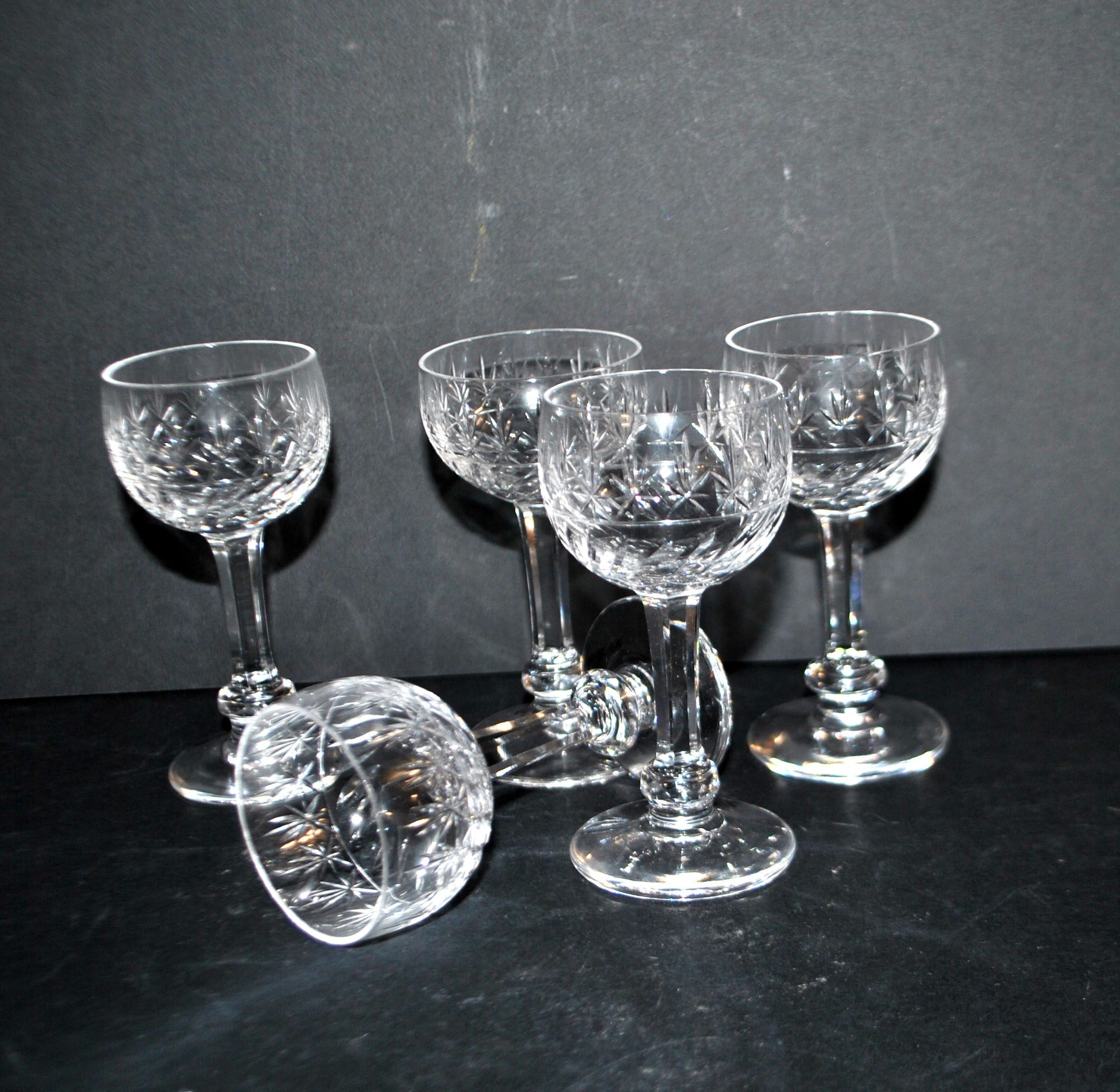 SAINT-LOUIS Set of 5 crystal liqueur glasses model 1930 METRA Size 4593