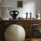 Large twisted amphora vase in glazed ceramic, Vallauris