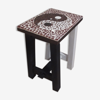 Side table UNIQUE handmade mosaic yin yang